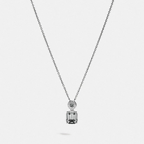 Coach Jewelry Authentic Coach Emerald Cut Crystal Necklace Poshmark